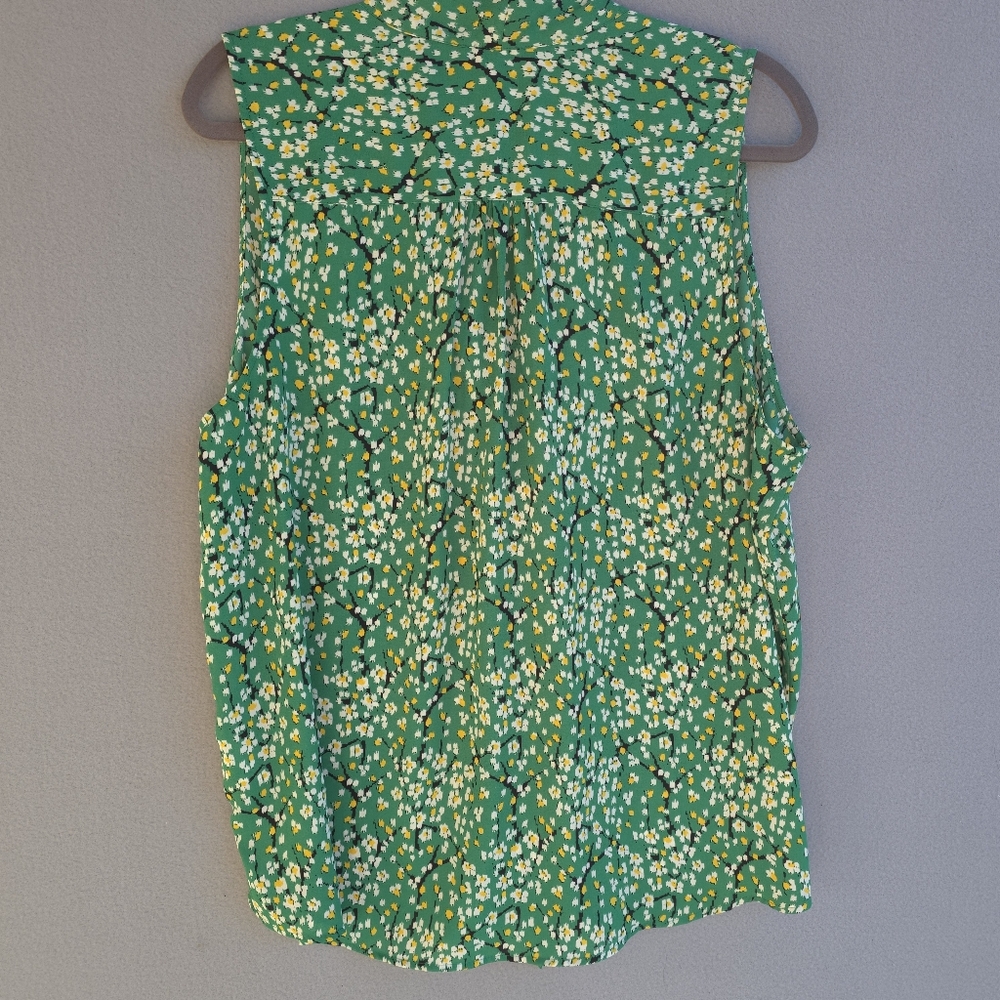 Cynthia Rowley Green Floral Women's Sleeveless Top XL - Picture 3 of 8